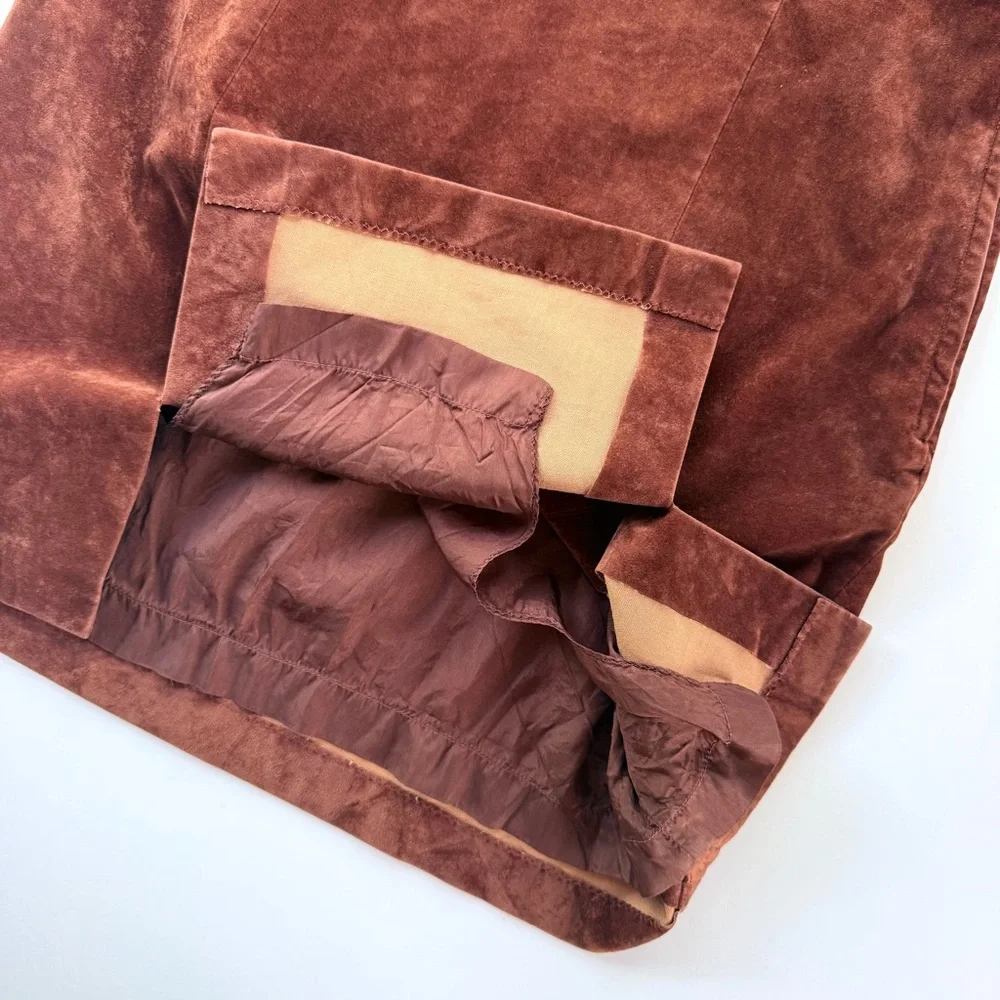 Vintage 1970s Brown Velveteen Mini Skirt S - Picture 12 of 16